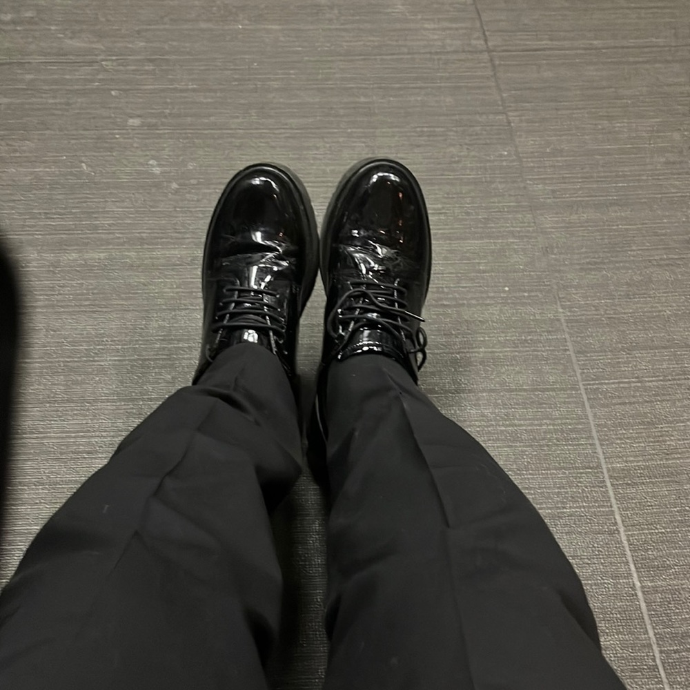 Police uniform shoes patent shoes
